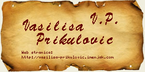 Vasilisa Prikulović vizit kartica